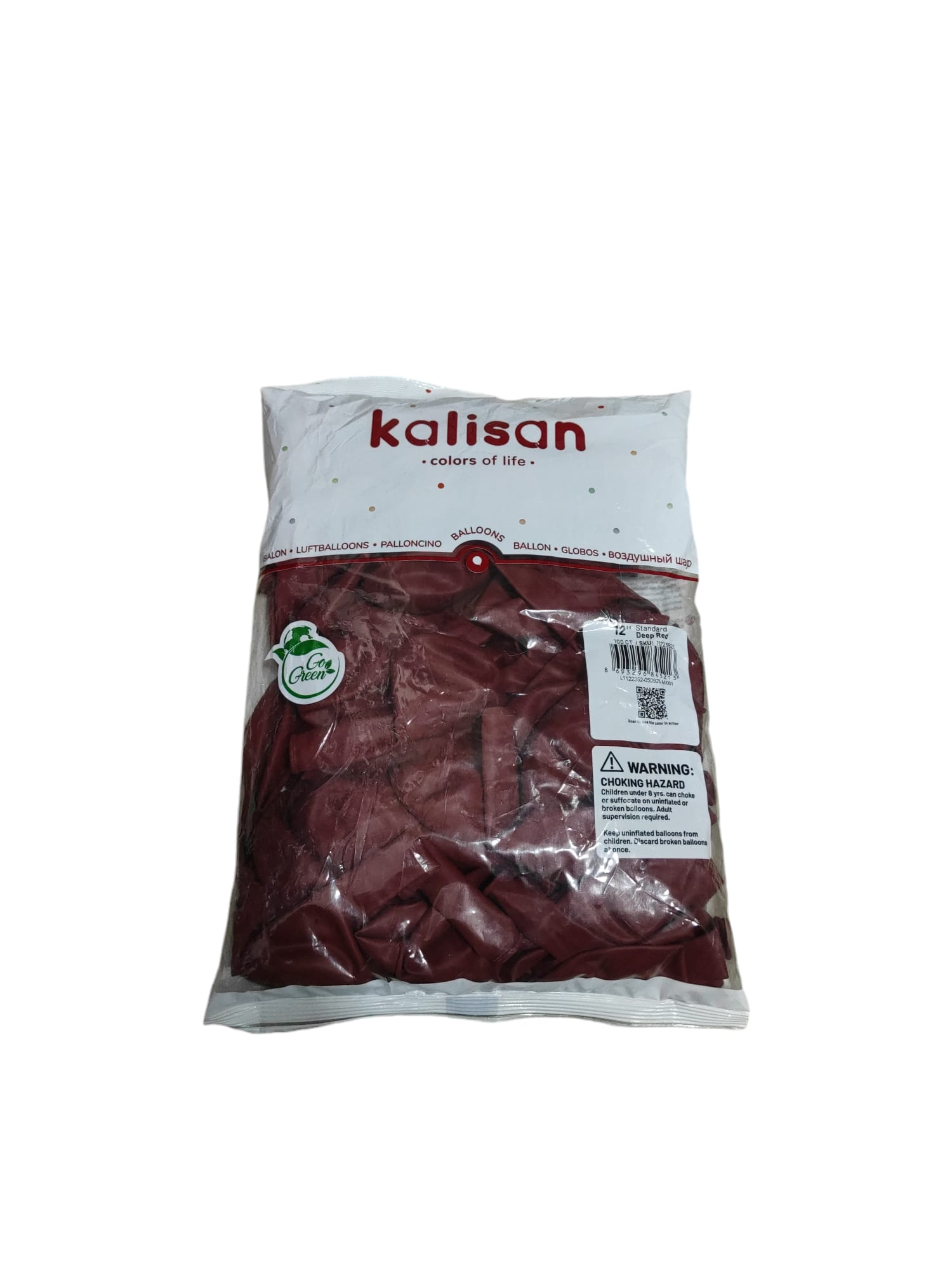 Kalisan Pastel derin kırmızı balon (Deep Red)100 lü 12 inç